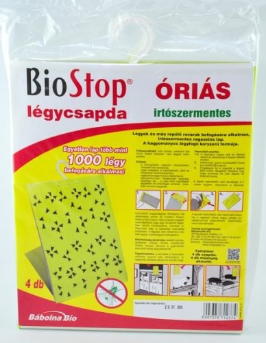 BIOSTOP légyfogó lap ÓRIÁS 4 db-os