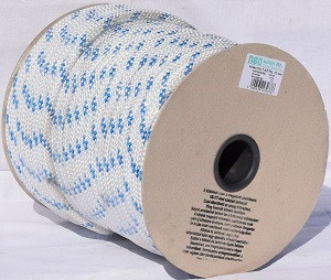Kötél fonatolt PP 30 mm fehér-kék 50 m