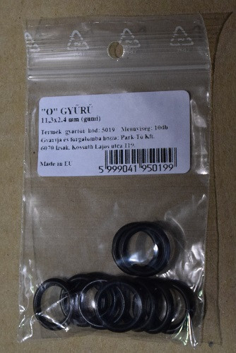 O gyűrű 11,3*2,4 mm gumi 10 db-os