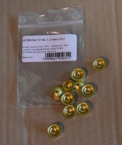 Szórókupak 1,2 mm réz 10 db-os