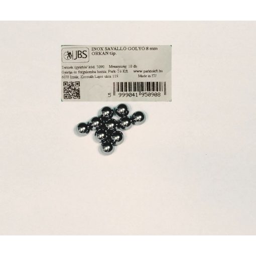 Inox golyó 8 mm Orkán tip. 10 db-os