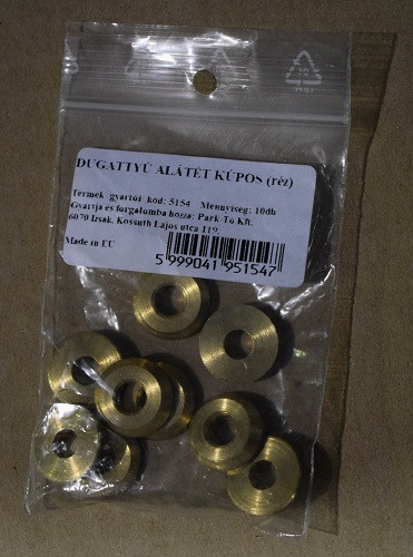 Dugattyú alátét kúpos /réz/ 10 db-os