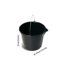 Vödör műanyag fekete kiöntővel 16l