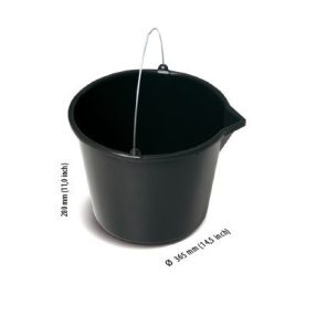 Vödör műanyag fekete kiöntővel 20l